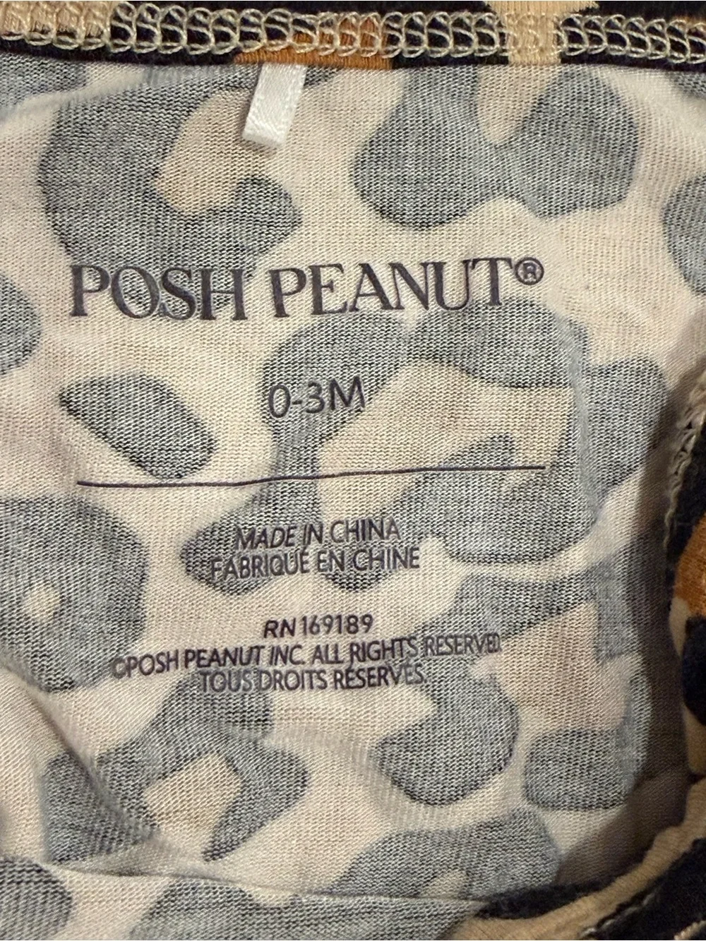 Posh Peanut Neutral Leopard Print Baby Gown - Tan, Black, Gray
